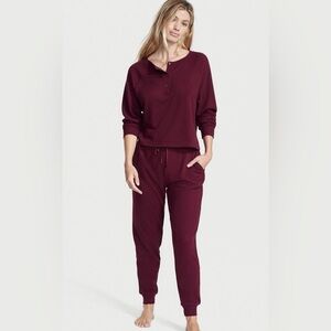 Victoria’s Secret - Glow Waffle Henley Thermal Jogger PJ’s Set